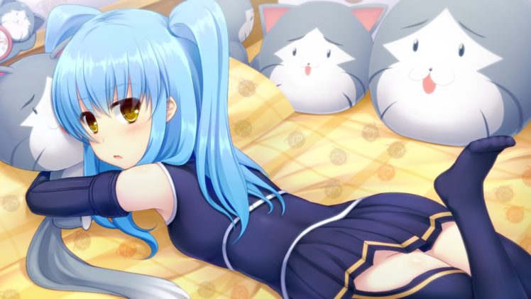 anime girls, Blue hair HD Wallpaper Desktop Background