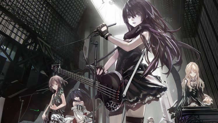 anime girls, Band HD Wallpaper Desktop Background