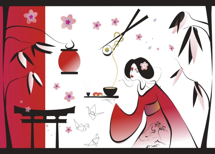 japanese, Asian, Oriental, Bokeh, Art HD Wallpaper Desktop Background