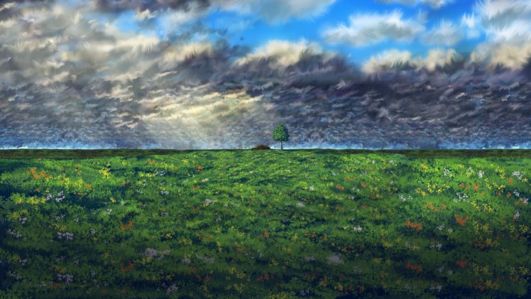 nature, Clouds, Horizon, Artwork, Painting HD Wallpaper Desktop Background