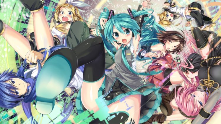 anime, Anime girls, Vocaloid, Megurine Luka, Hatsune Miku, Kagamine Rin, Kagamine Len HD Wallpaper Desktop Background