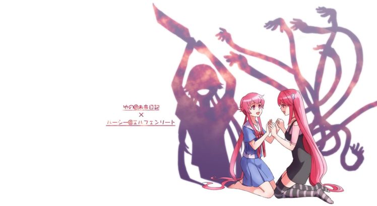 anime girls, Anime, Elfen Lied, Mirai Nikki, Gasai Yuno HD Wallpaper Desktop Background