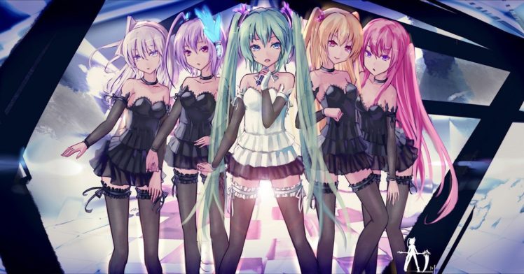 anime girls, Anime, Vocaloid, Megurine Luka, Hatsune Miku, Lily (Vocaloid) HD Wallpaper Desktop Background