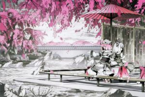 Touhou, Konpaku Youmu, Saigyouji Yuyuko, Pink, Cherry blossom