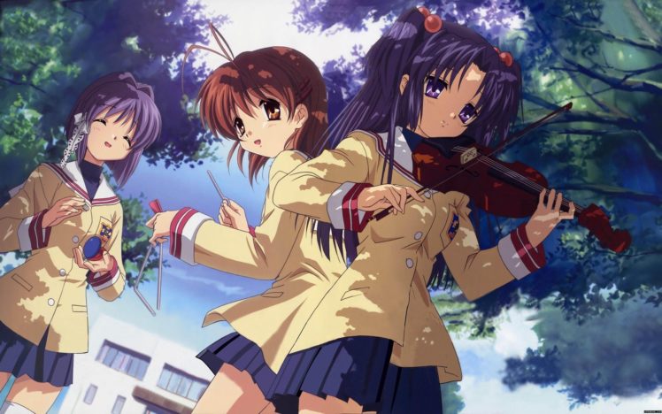 Clannad, Fujibayashi Ryou, Furukawa Nagisa, Ichinose Kotomi HD Wallpaper Desktop Background