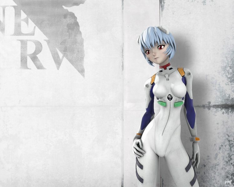 Ayanami Rei, Suits, Neon Genesis Evangelion, Nerv, Blue hair HD Wallpaper Desktop Background