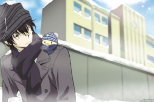 anime, Hibari Kyoya, Katekyo Hitman Reborn!, Birds, Snow
