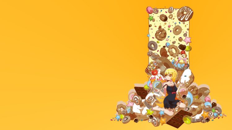 Monogatari Series, Oshino Shinobu, Donut, Sweets HD Wallpaper Desktop Background