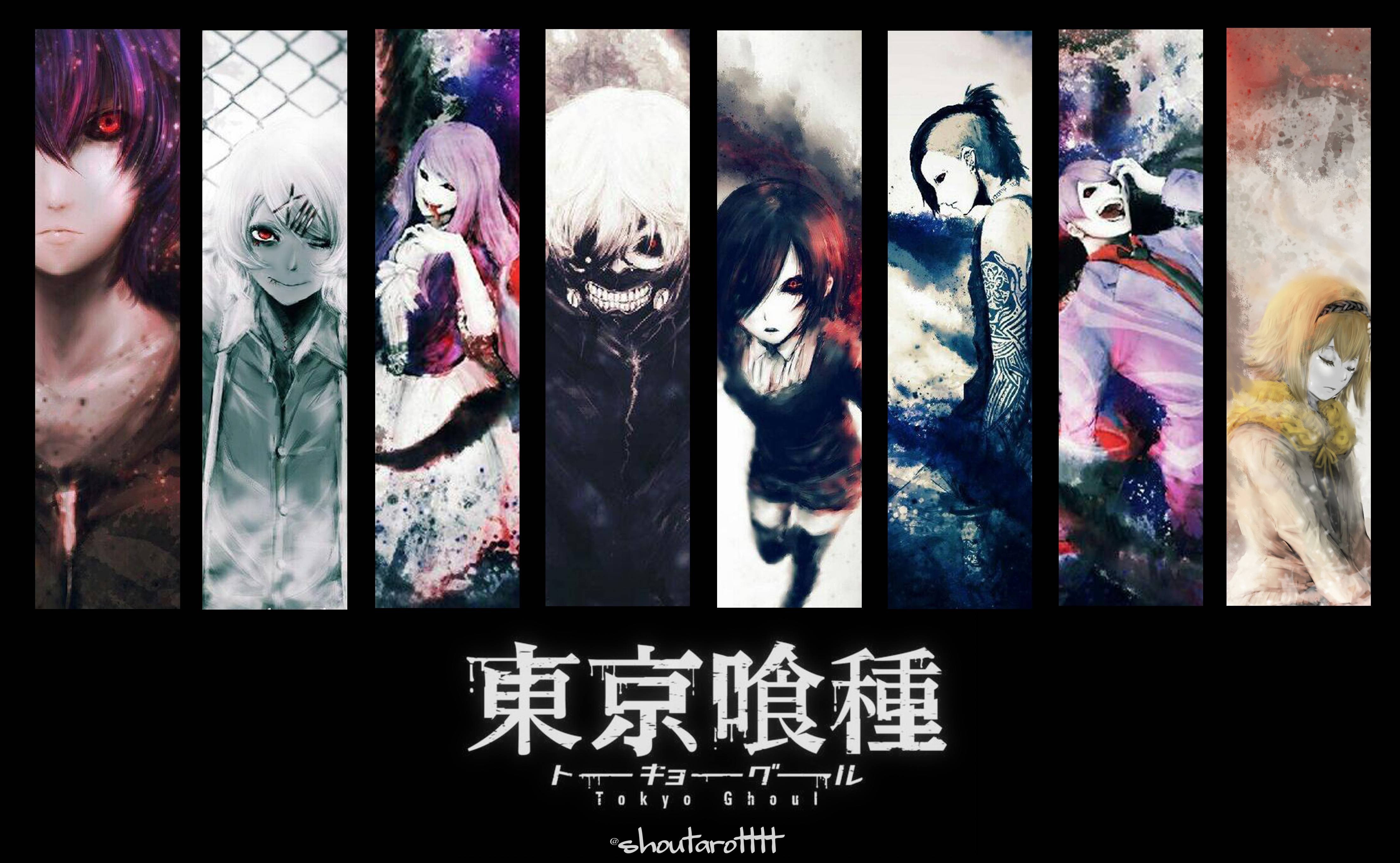 Tokyo Ghoul, Kamishiro Rize, Kaneki Ken, Kirishima Touka, Kirishima Ayato, Uta (Tokyo Ghoul), Fueguchi Hinami, Tsukiyama Shuu, Suzuya Juuzou Wallpaper