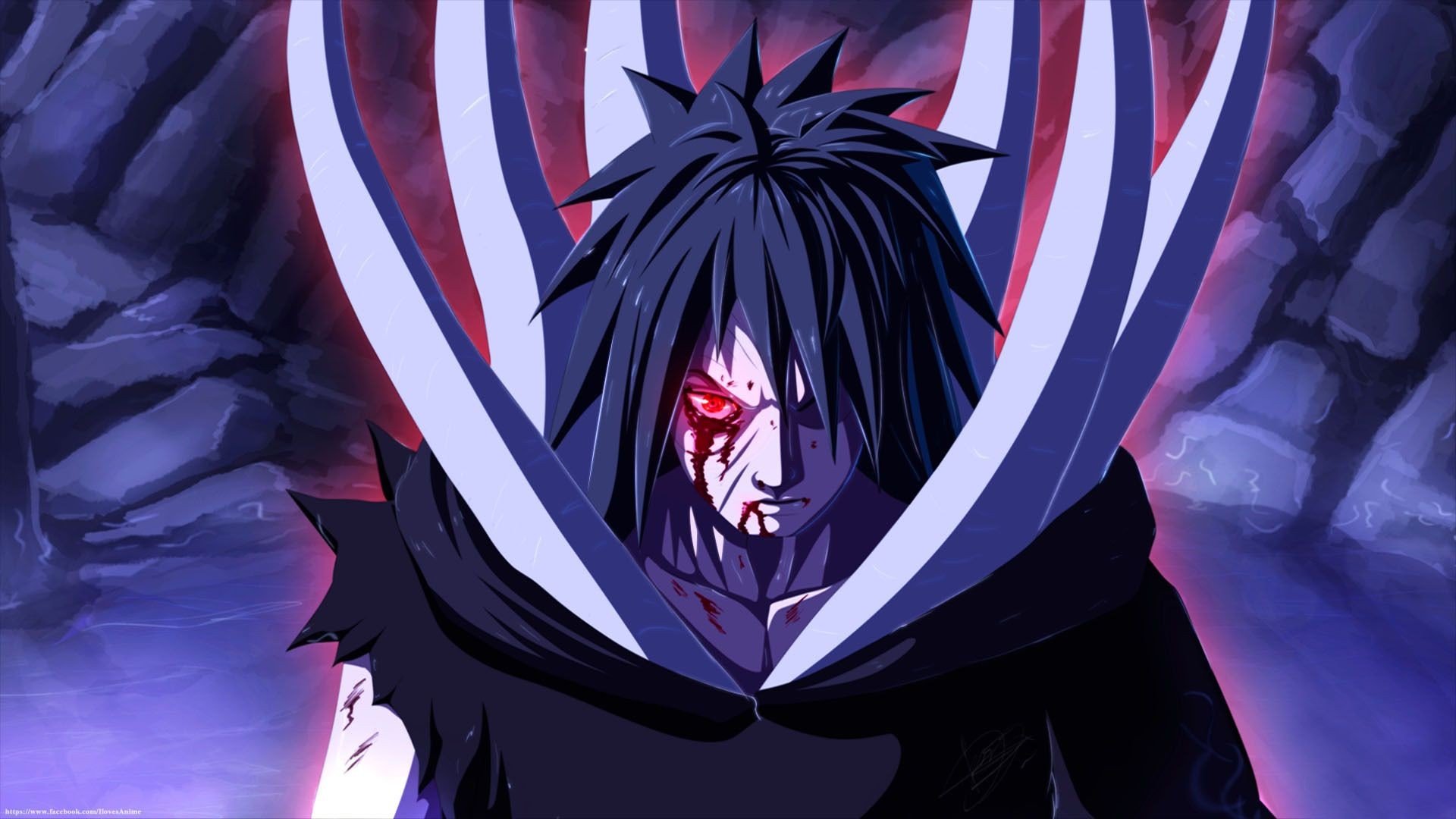 Naruto Shippuuden, Uchiha Obito, Sharingan, Wounds Wallpaper