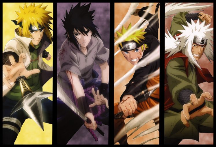 Naruto Shippuuden, Uzumaki Naruto, Namikaze Minato, Uchiha Sasuke, Jiraiya, Panels HD Wallpaper Desktop Background