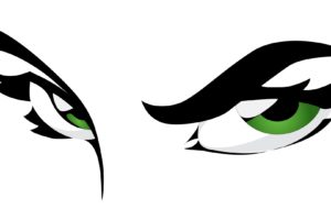 eyes, Green, Eyes, Graphics, White, Background, Vector