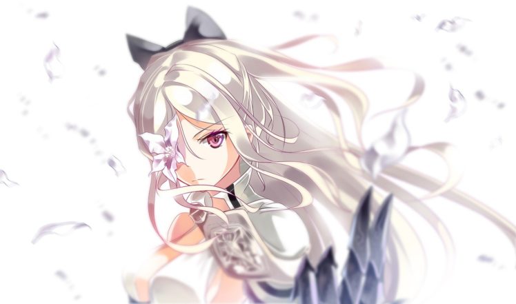 flowers, Drakengard 3, Silver hair, Anime girls HD Wallpaper Desktop Background