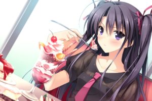 ice cream, Anime girls