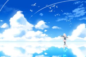 anime girls, Vocaloid, IA (Vocaloid), Clouds