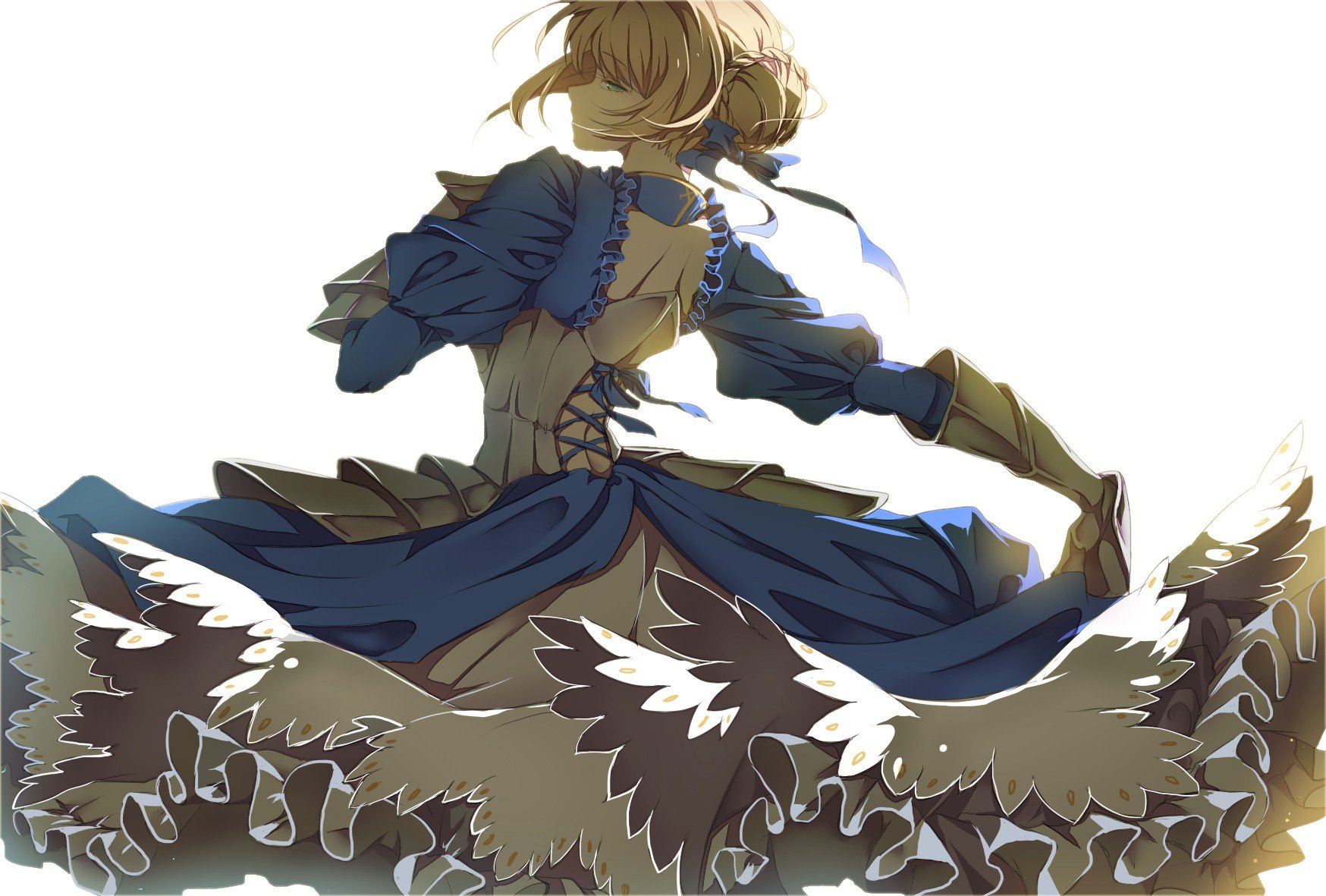 Saber, Fate Stay Night, White background Wallpaper