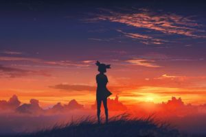 Everlasting Summer, Lena (character), Sunset, Anime, Anime girls