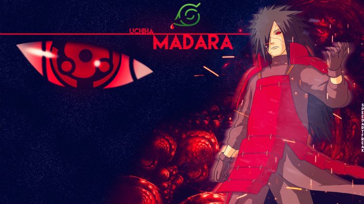 Uchiha Madara, Sharingan, Eternal Mangekyou Sharingan, Konoha, Naruto Shippuuden HD Wallpaper Desktop Background