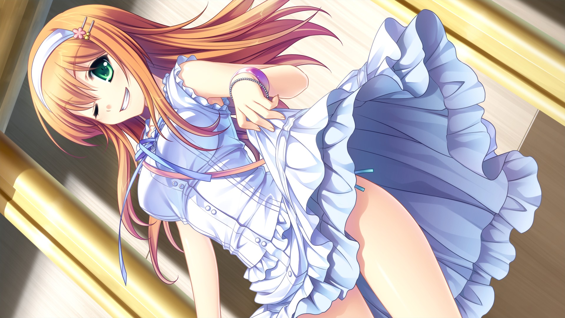 Anime girls, White dress, Sora no Mukou de Sakimasu you ni 