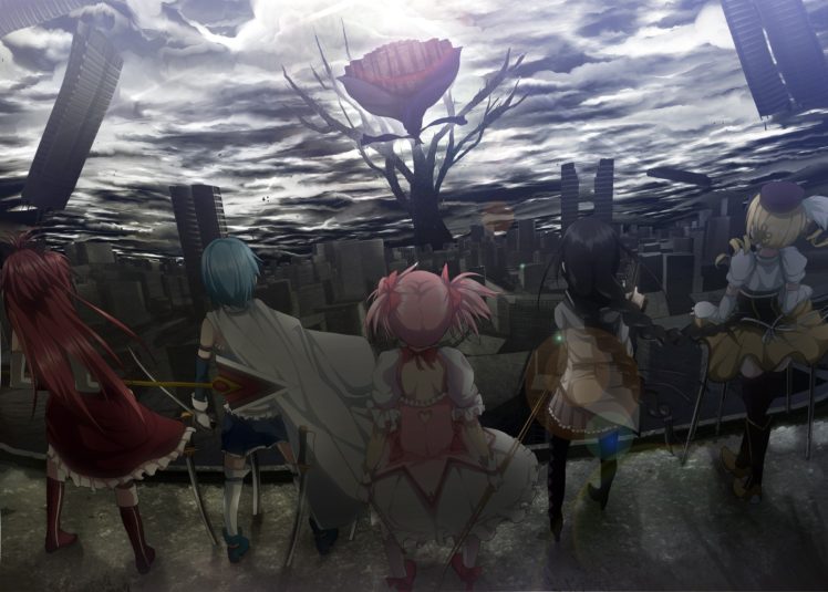 Mahou Shoujo Madoka Magica, Akemi Homura, Miki Sayaka, Kaname Madoka, Tomoe Mami, Sakura Kyoko HD Wallpaper Desktop Background
