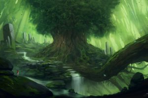 fantasy art, Trees