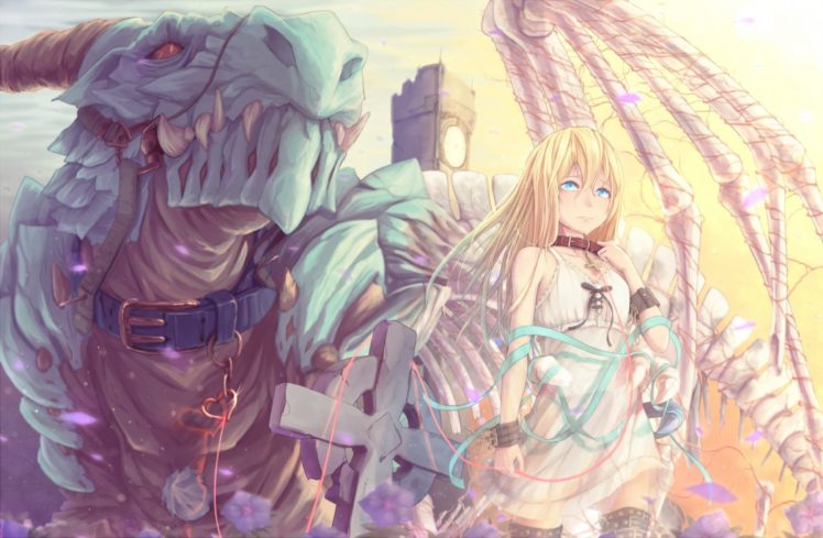 original characters, Dragon, Blonde, Blue eyes HD Wallpaper Desktop Background