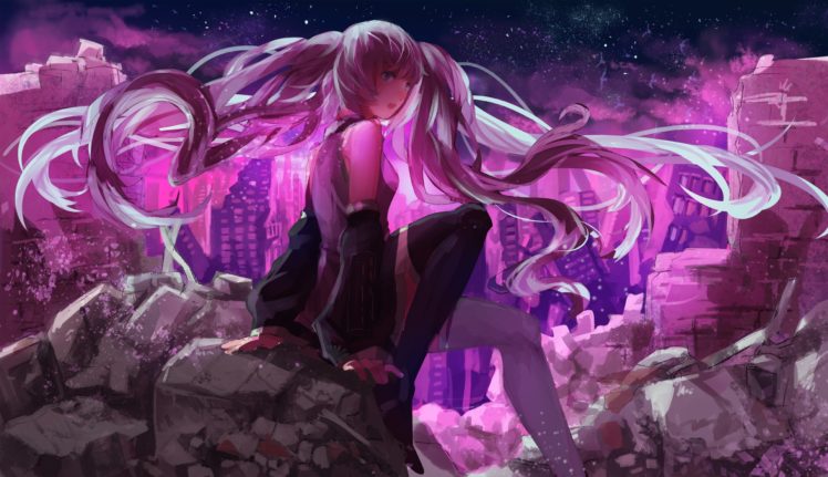 anime girls, Artwork, Vocaloid, Hatsune Miku HD Wallpaper Desktop Background