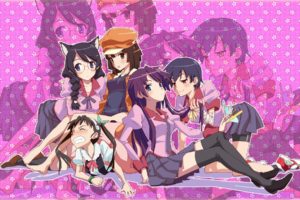anime, Monogatari Series, Kanbaru Suruga, Hanekawa Tsubasa, Sengoku Nadeko, Hachikuji Mayoi, Senjougahara Hitagi