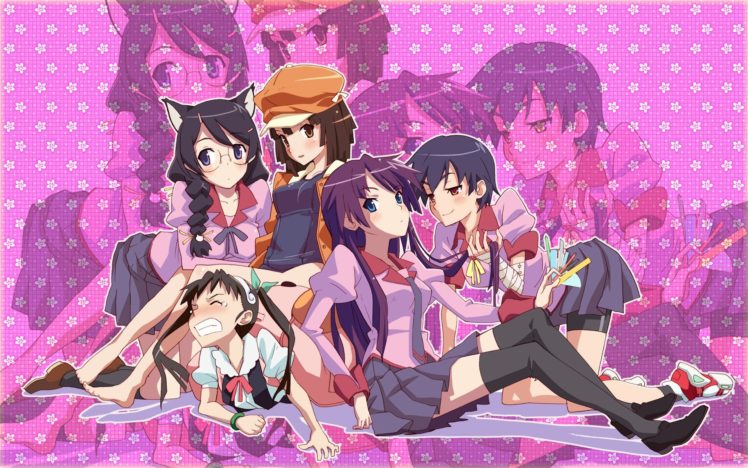 anime, Monogatari Series, Kanbaru Suruga, Hanekawa Tsubasa, Sengoku Nadeko, Hachikuji Mayoi, Senjougahara Hitagi HD Wallpaper Desktop Background