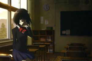 anime, Another, Misaki Mei, Eyepatches