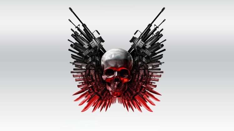skulls, Movies, The, Expendables, Artwork, Simple, Background HD Wallpaper Desktop Background