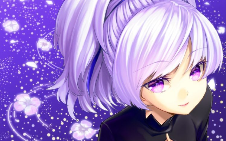 Anime girl dark purple hair