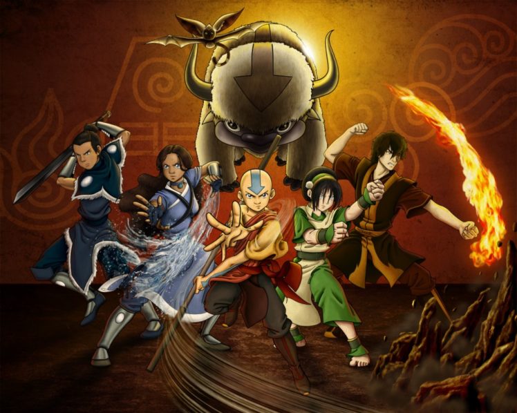Avatar: The Last Airbender, Aang, Katara, Sokka, Toph Beifong, Prince Zuko, Momo (lemur), Appa HD Wallpaper Desktop Background