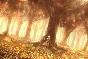 forest, Trees, Anime girls, Fantasy art
