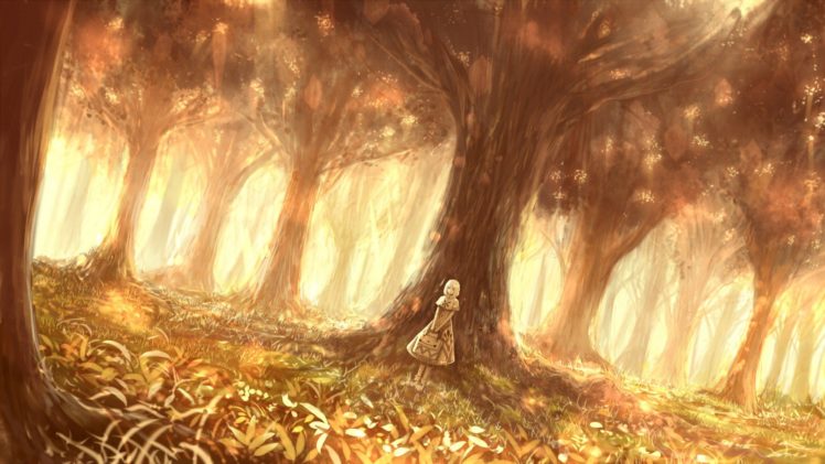 forest, Trees, Anime girls, Fantasy art HD Wallpaper Desktop Background