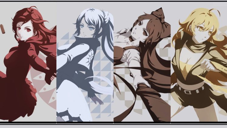 anime, RWBY, Ruby Rose, Yang Xiao Long, Blake Belladonna, Weiss Schnee HD Wallpaper Desktop Background