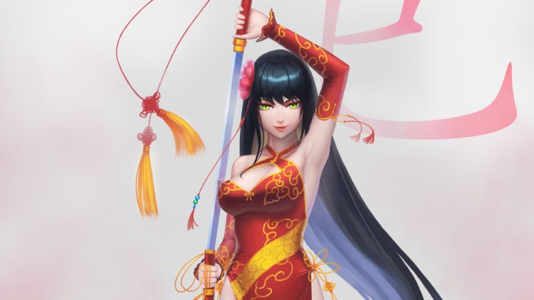 anime girls, Artwork, Sword HD Wallpaper Desktop Background