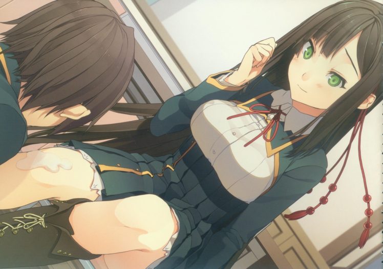 anime, Green eyes, School uniform, Koi to Senkyo to Chocolate HD Wallpaper Desktop Background