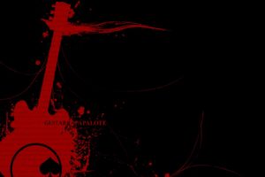 red, Guitars, Black, Background