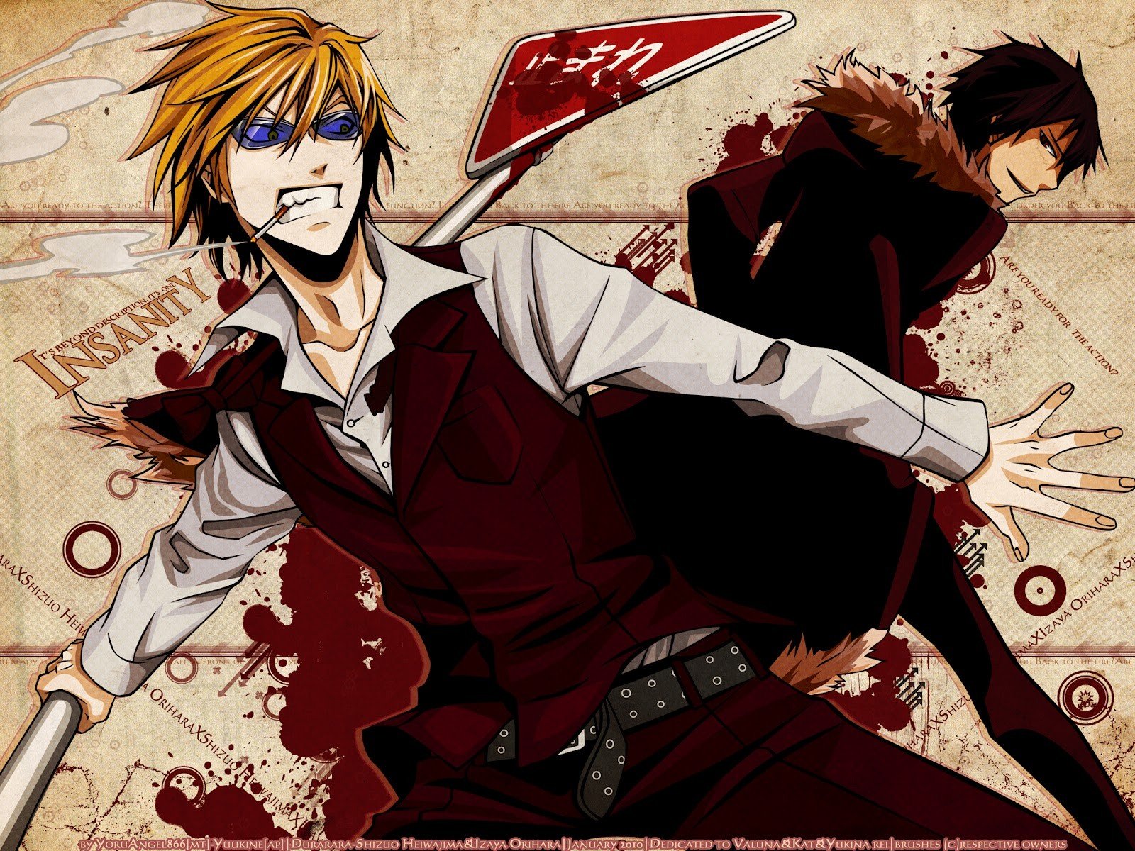 Durarara!!, Heiwajima Shizuo, Orihara Izaya Wallpaper