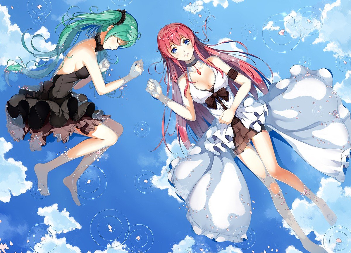 anime, Hatsune Miku, Anime girls, Clouds Wallpaper