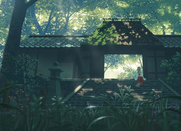 original characters, Shrine maidens HD Wallpaper Desktop Background