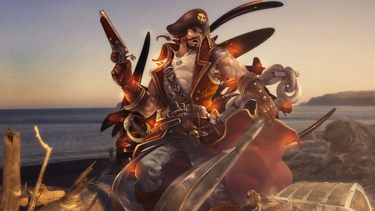 Gangplank, Pirates, Orange, League of Legends HD Wallpaper Desktop Background