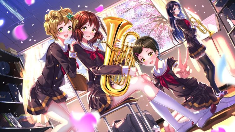 anime, Oumae Kumiko, Kawashima Sappire, Swordsouls, Anime girls, Hibike! Euphonium, Katou Hazuki, Kousaka Reina HD Wallpaper Desktop Background