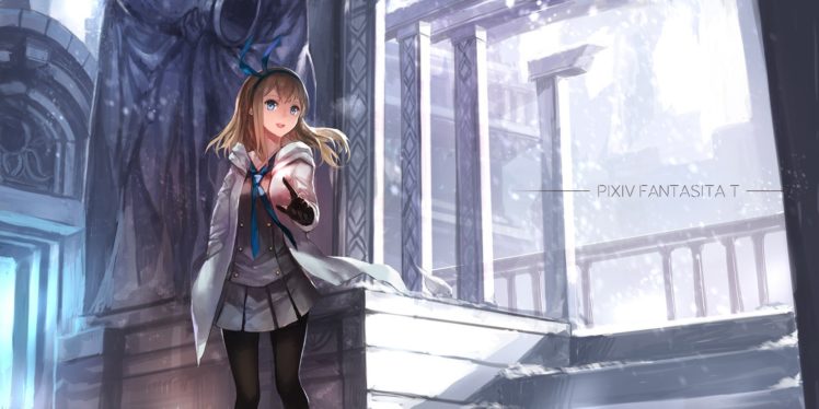 anime, Pixiv Fantasia, Swd3e2, Gloves, Skirt HD Wallpaper Desktop Background