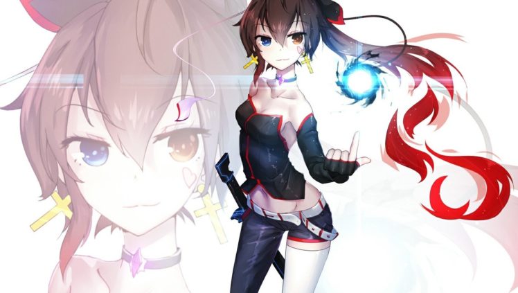 anime, Original characters, Pixiv Fantasia, Heterochromia, Sword, Anime girls HD Wallpaper Desktop Background