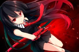 anime, Anime girls, Red dress, Akame ga Kill!, Akame