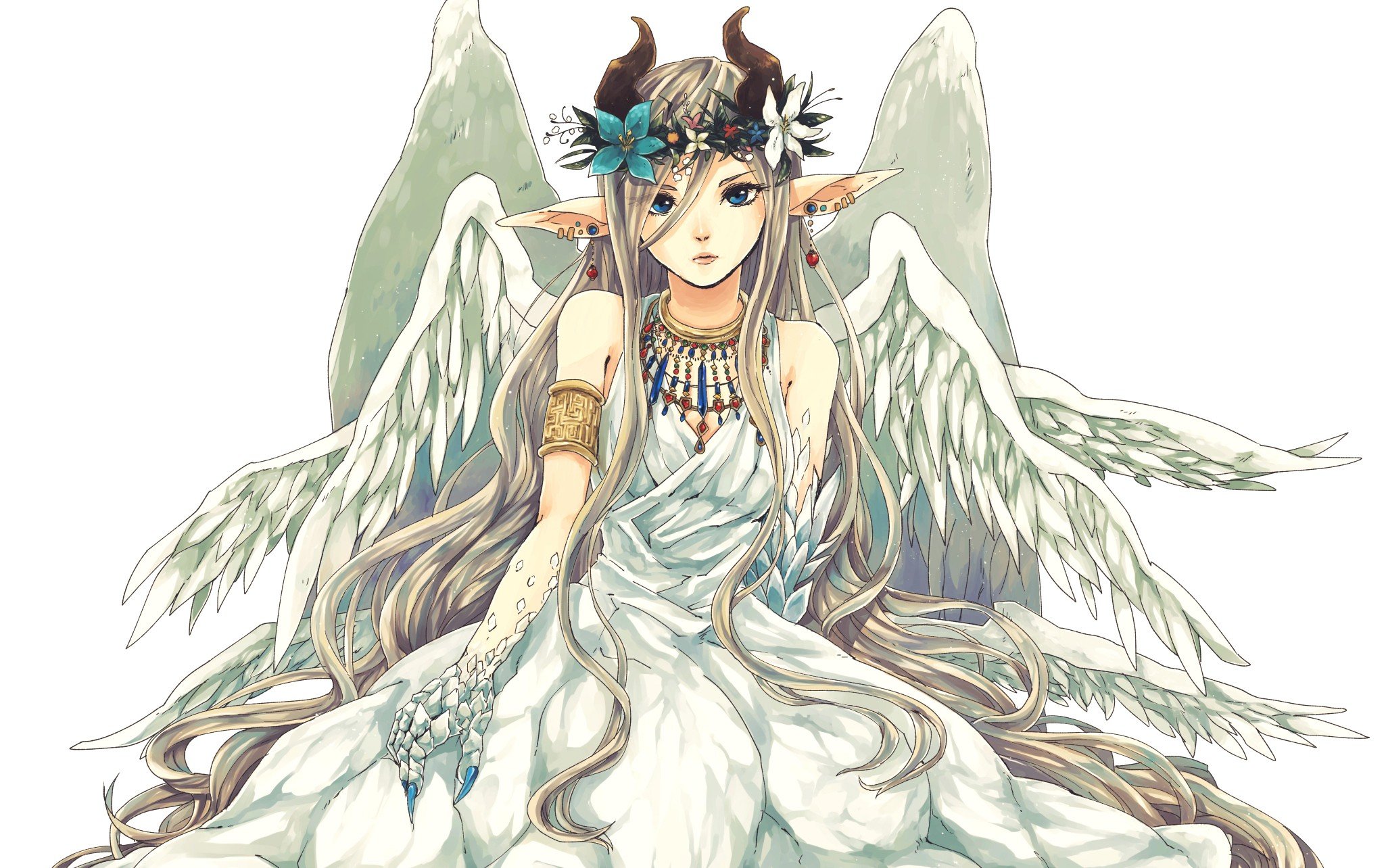 fantasy art, Angel, White, Original characters Wallpaper