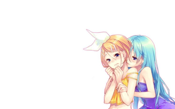 anime girls, Loli, Vocaloid, Kagamine Rin, Hatsune Miku HD Wallpaper Desktop Background