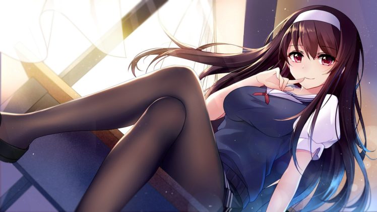 anime, Saenai Heroine no Sodatekata, Kasumigaoka Utaha, Pantyhose HD Wallpaper Desktop Background